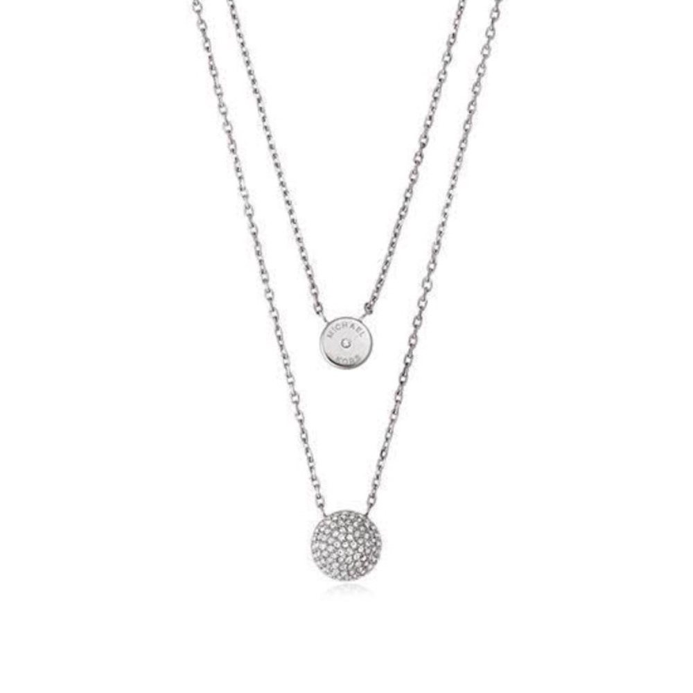 Michael Kors Silvertone Clear Pave Pendant